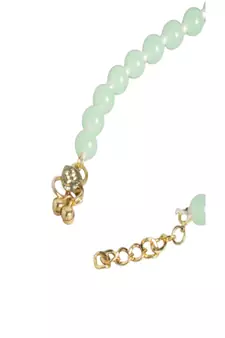 Adjustable Pearl & Mint Beads Single Anklet Payal Bracelet for Women 