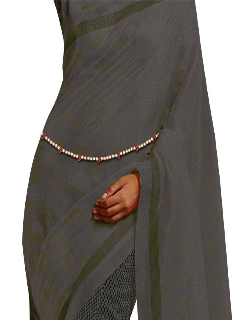 I Jewels Traditional Gold Plated Kundan and Stone Studded Kamarband for Women