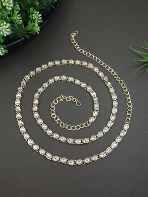  Ethnic Kundan Stone Studded Kamarband/Waist Belly Chain for Women  1