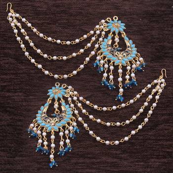  Enamel Zinc Alloy Earrings For Women's & Girls, Turquoise 1