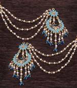  Enamel Zinc Alloy Earrings For Women's & Girls, Turquoise