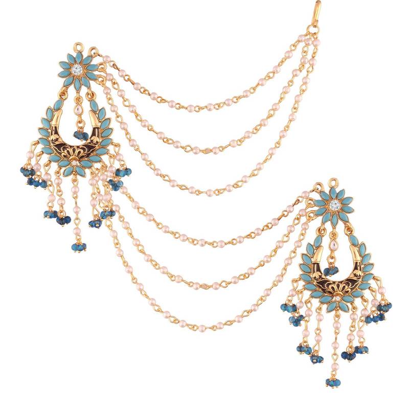  Enamel Zinc Alloy Earrings For Women's & Girls, Turquoise