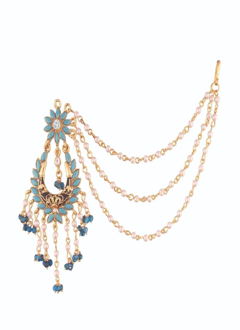  Enamel Zinc Alloy Earrings For Women's & Girls, Turquoise