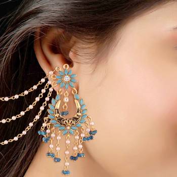  Enamel Zinc Alloy Earrings For Women's & Girls, Turquoise 4