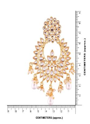 Traditional Chandbali Earrings Encased With Faux Kundans For Women/Girls (E2456W) 3
