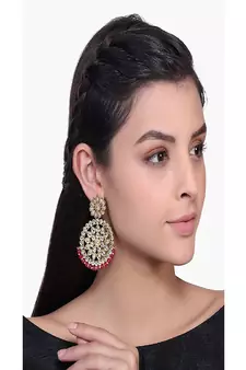Kundan Chandbali Earrings for Women (E2462Q)