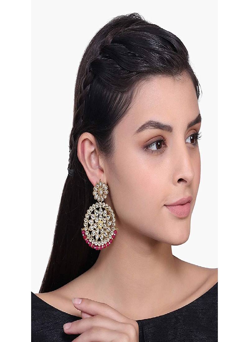 Kundan Chandbali Earrings for Women (E2462Q)