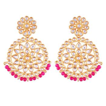 Kundan Chandbali Earrings for Women (E2462Q) 3