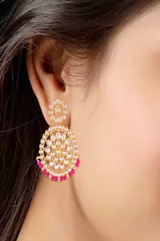 Kundan Chandbali Earrings for Women (E2462Q)