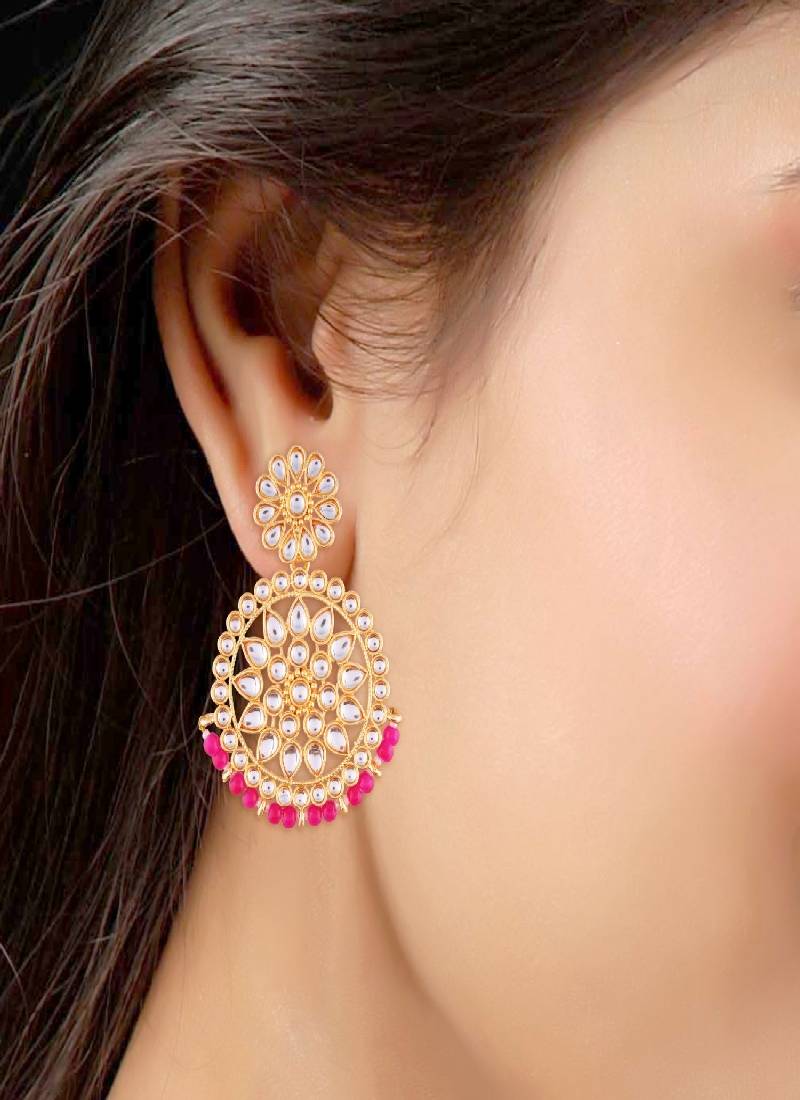 Kundan Chandbali Earrings for Women (E2462Q)