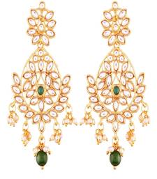 Traditional Chandbali Earrings Encased With Faux Kundans For Women/Girls 