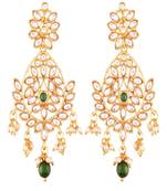 Traditional Chandbali Earrings Encased With Faux Kundans For Women/Girls 