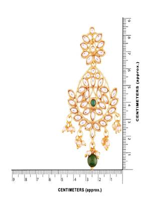 Traditional Chandbali Earrings Encased With Faux Kundans For Women/Girls  3