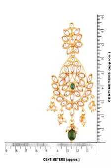 Traditional Chandbali Earrings Encased With Faux Kundans For Women/Girls 