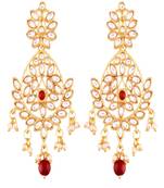 Traditional chandbali Earrings Encased With Faux Kundans For Women/Girls 