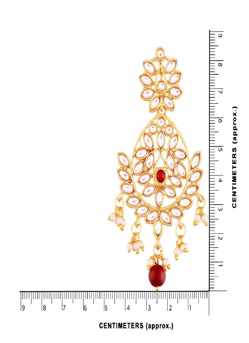 Traditional chandbali Earrings Encased With Faux Kundans For Women/Girls 