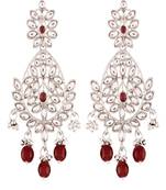 Traditional Silver Plated Chandbali Earrings Encased With Faux Kundans For Women/Girls 