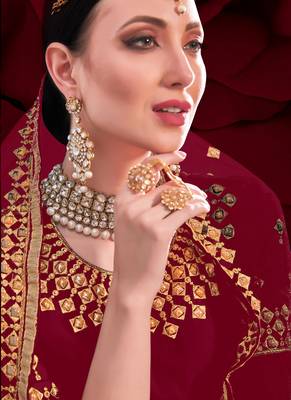 Maroon Georgette Abaya Suits 1
