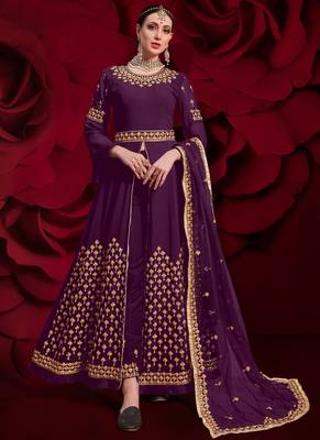 Wine Georgette Abaya Suits 1