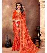 Women's Bandhani Georgette Saree With Blouse Piece