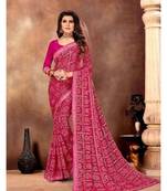 Women's Bandhani Georgette Saree With Blouse Piece