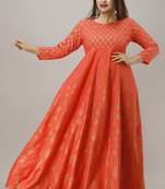 Women Paisley Anarkali Kurta in Pink