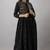 ftDiva Women Ikkat Anarkali Kurta with Jacket in Black