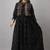 ftDiva Women Ikkat Anarkali Kurta with Jacket in Black