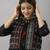 ftDiva Women Ikkat Anarkali Kurta with Jacket in Black