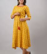 ftDiva Paisley Women A-Line Kurta in Yellow