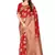 Red Woven Silk Blend Saree With Blouse