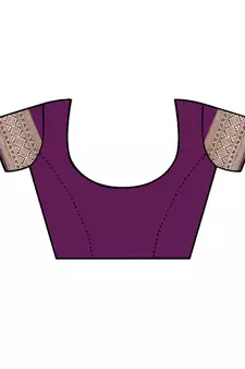 Purple Woven Silk Blend Saree With Blouse