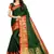 Dark Green Woven Silk Blend Saree With Blouse