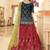 Red & Black Embroidered Thread Work Semi Stitched Lehenga & Unstitched Blouse With Dupatta
