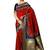 Red woven silk blend saree with blouse