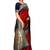 Red woven silk blend saree with blouse