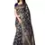 Navy Blue Woven Silk Blend Saree With Blouse