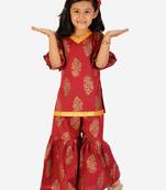 KID1 Zohra block print sharara set
