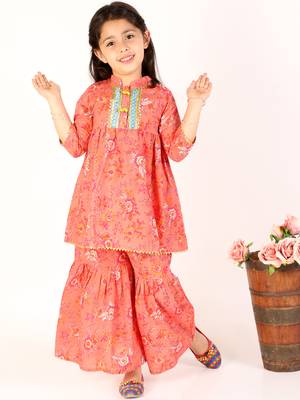 KID1 Floral print Sharara set 1