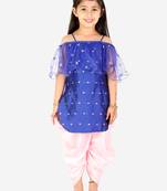 KID1 Frilly Fusion kurti dhoti with mang tikka