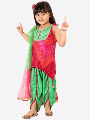 KID1 Manrangi Girls mirror work kurti dhoti 1