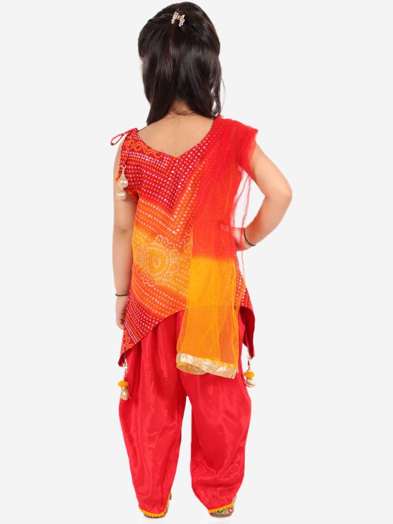 KID1 Manrangi Girls mirror work kurti dhoti