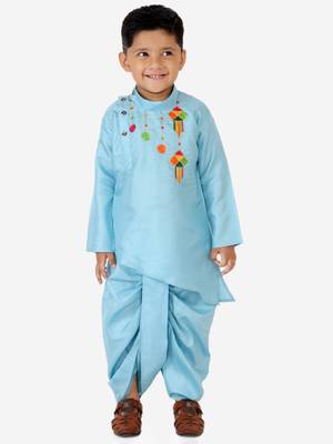 KID1 Utsav Embroidered Cross Cut Kurta Dhoti 1