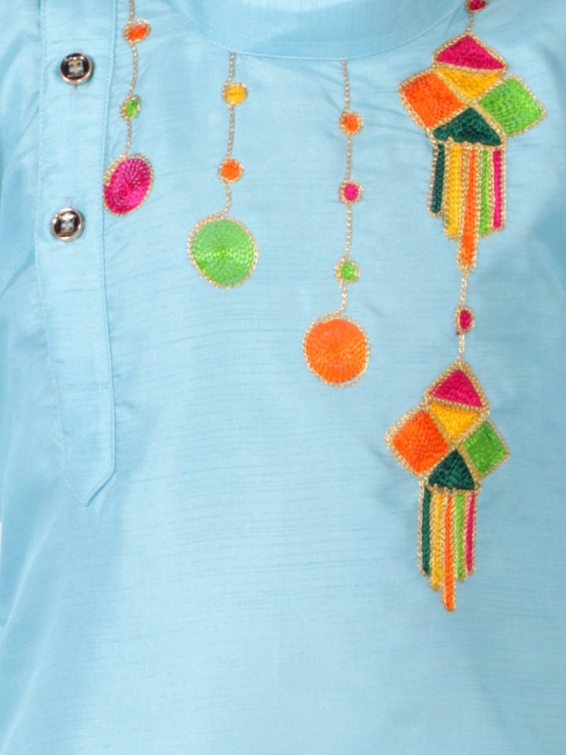 KID1 Utsav Embroidered Cross Cut Kurta Dhoti