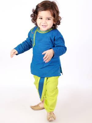 KID1 Embroidered Round Neck Kurta Dhoti 1