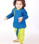 KID1 Embroidered Round Neck Kurta Dhoti