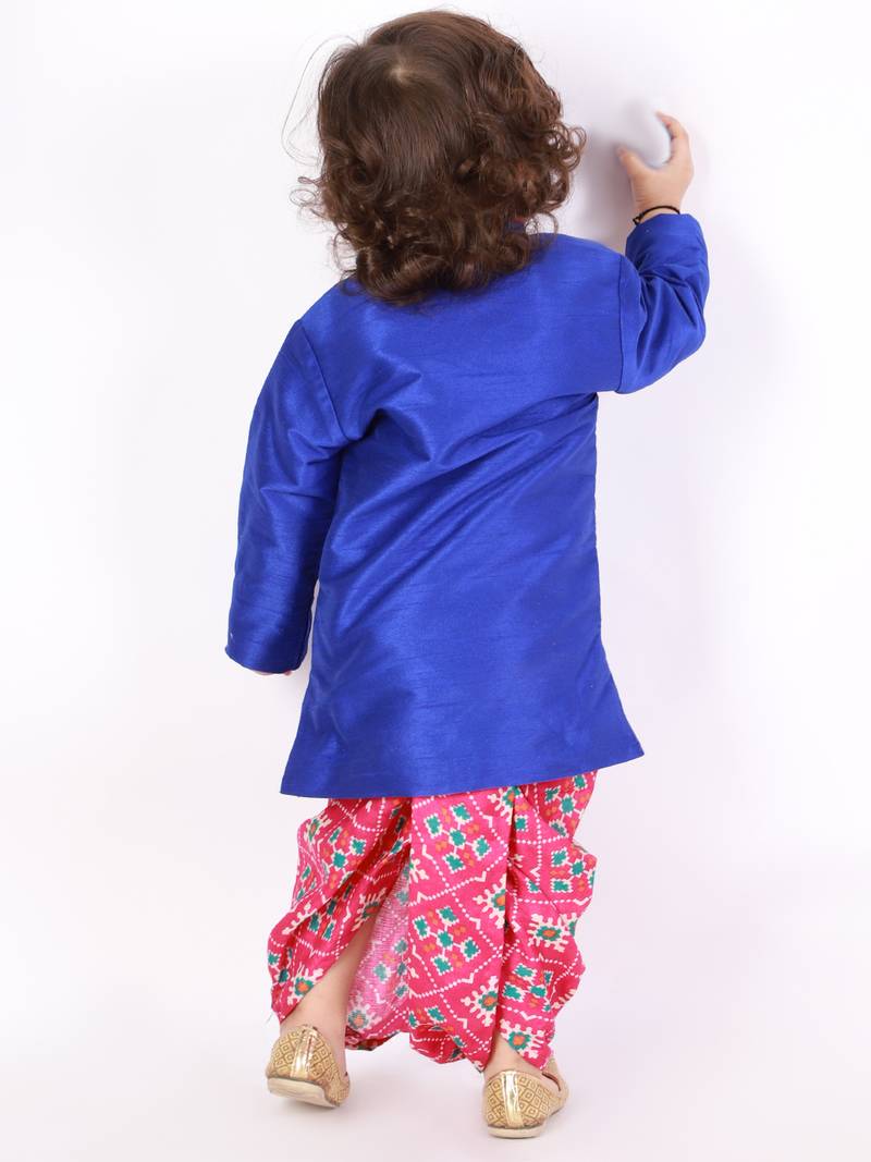 Festive Sherwani With Pattola Print Dhoti