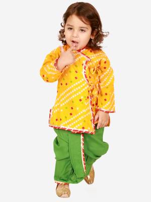 KID1 Bandhani print anghrakha kurta dhoti 1