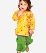 KID1 Bandhani print anghrakha kurta dhoti