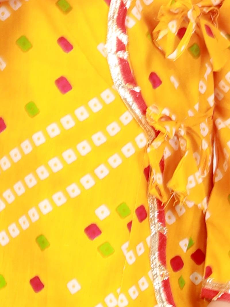 KID1 Bandhani print anghrakha kurta dhoti